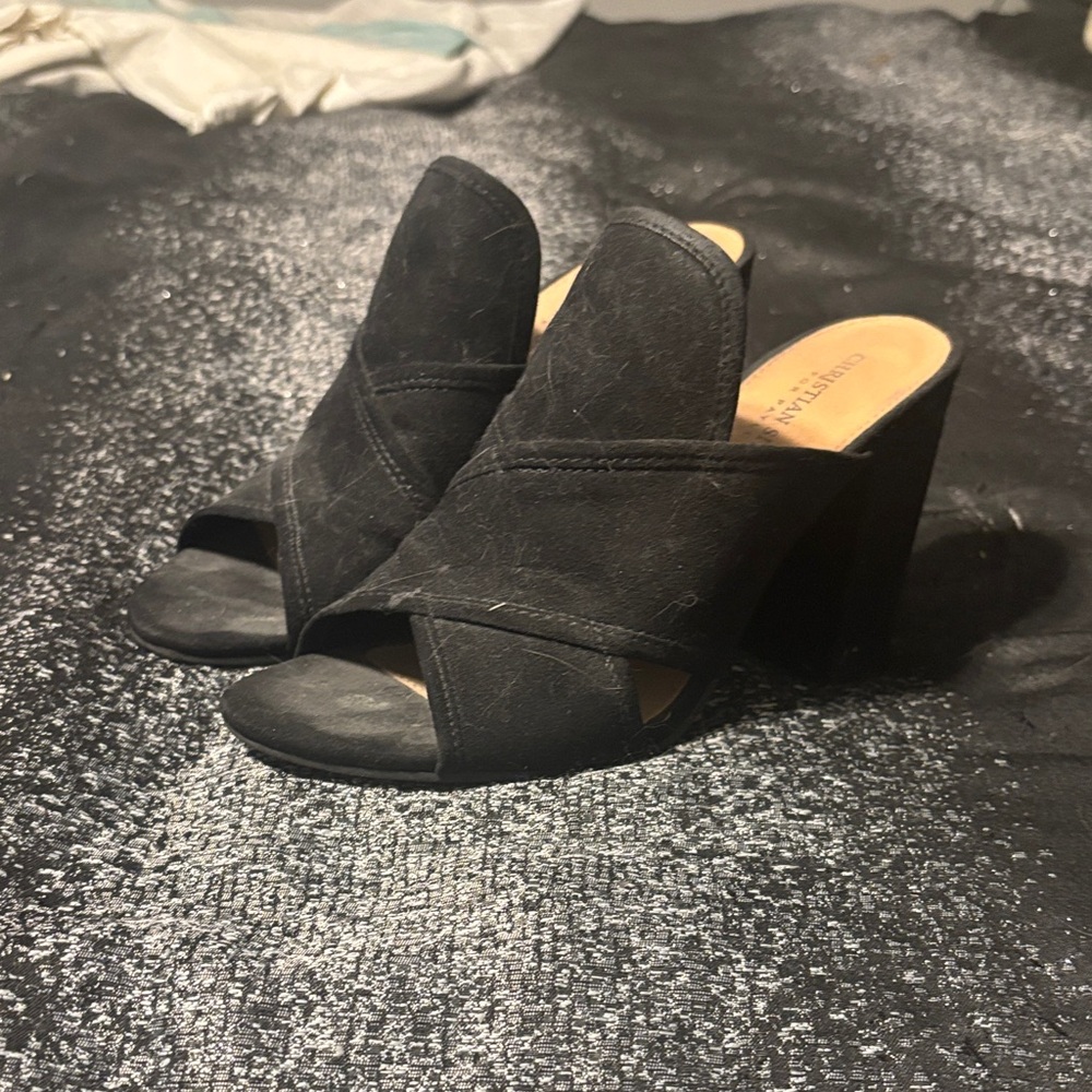 Black Wedge Sandals